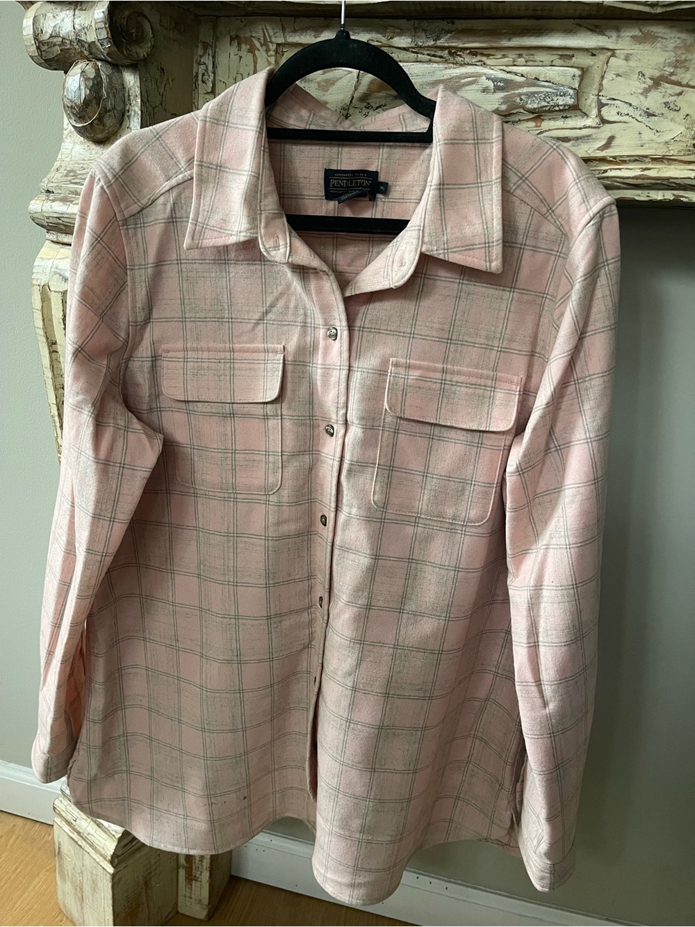Pendleton Soft Pink Plaid WoolButton-Down Shirt